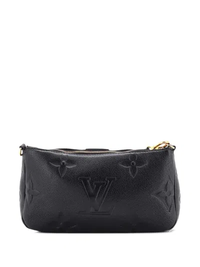 Pre-owned Louis Vuitton Multi Pochette Accessoires Monogram Empreinte Giant Crossbody Bag In Black