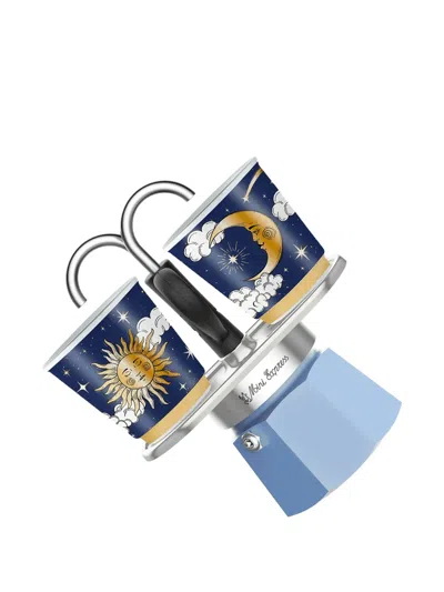 Bialetti Sun Moon Mini Expresso Maker Set In Blue