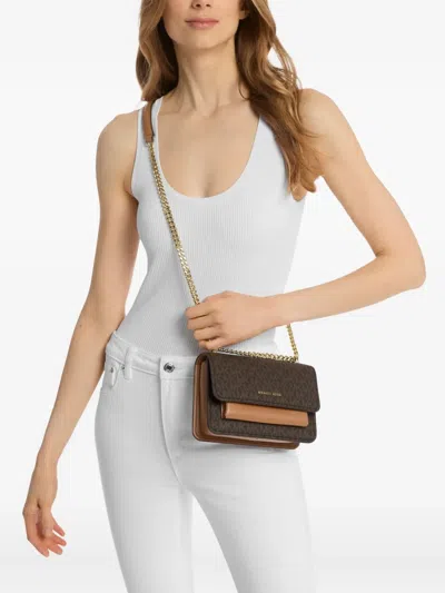 Michael Kors Chain Claire Cross Body Bag In Brown