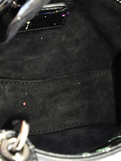 Pre-owned Dior Lady  Bag Limited Edition Pixel Zodiac Printed Calfskin Mini Shoulder Bag In Black