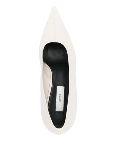 Totême Nappa Wedge Sharp Pumps In White