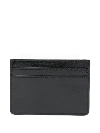 Marine Serre Smoth Leather Moon Charm Cardholder In Black