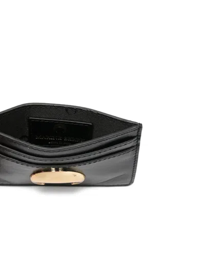 Marine Serre Smoth Leather Moon Charm Cardholder In Black