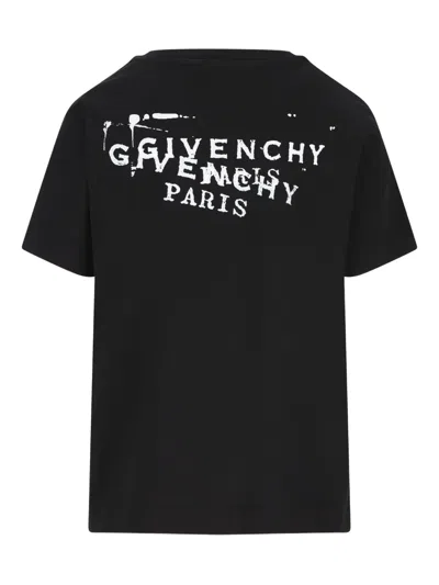 Givenchy Logoo-print T-shirt In Black
