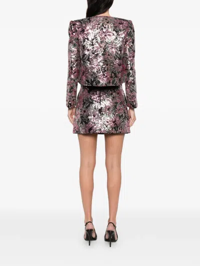 Self-portrait Sequined Jacket In Multi