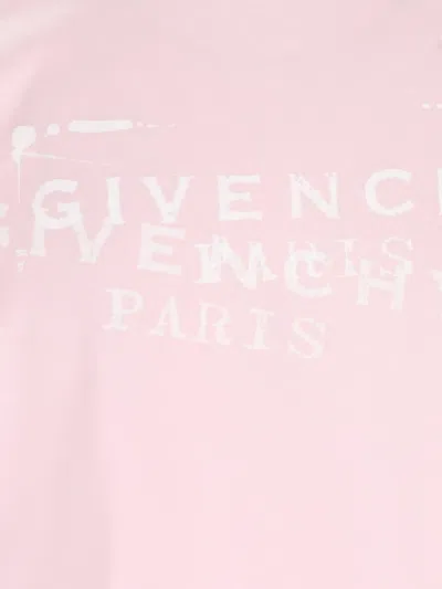 Givenchy Crew Neck Short Sleeve Straight Hem Top In Pink