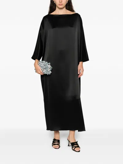 Gianluca Capannolo Laura Long Long Dress In Black Triacetate In Black