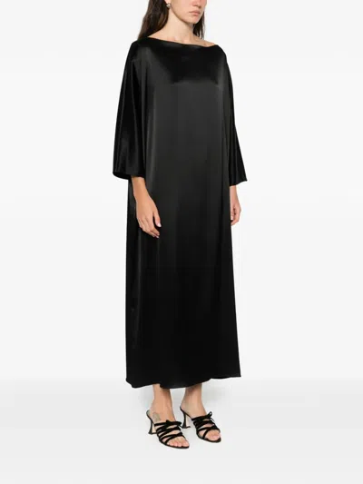 Gianluca Capannolo Laura Long Long Dress In Black Triacetate In Black