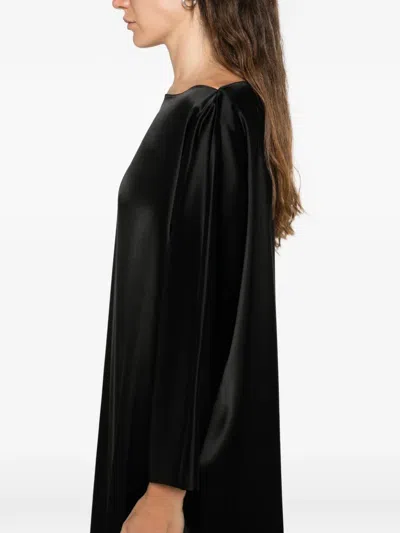 Gianluca Capannolo Laura Long Long Dress In Black Triacetate In Black