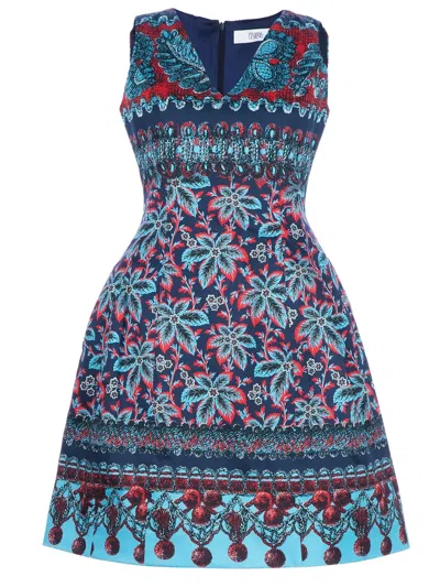 Linda Farrow Printed Lantern Dress In Multi