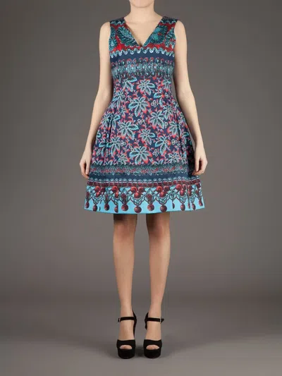 Linda Farrow Printed Lantern Dress In Multi