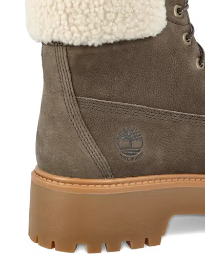 Timberland Stone Street Faux-fur Platform Boots In Brown