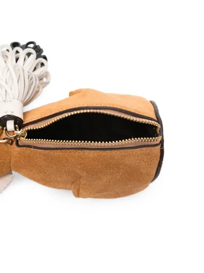 Kate Spade Fox Tassel Keyring In Brown