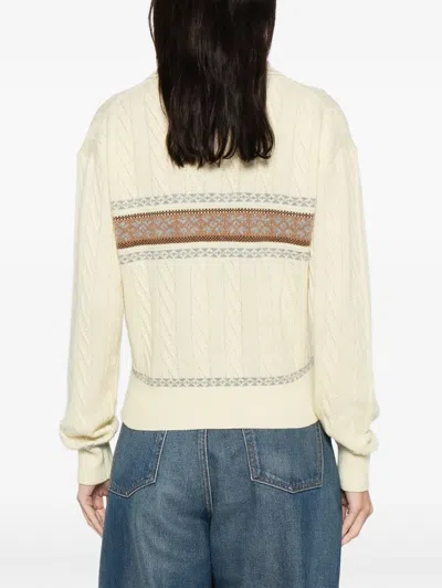 Guest In Residence Cable Collegiate Knitted Polo Top In Black