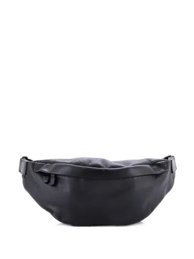 Pre-owned Louis Vuitton Discovery Bumbag Monogram Shadow Leather Pm Belt Bag In Black