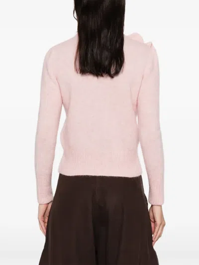 Marques' Almeida Ruffled Flower Sweater In Pink