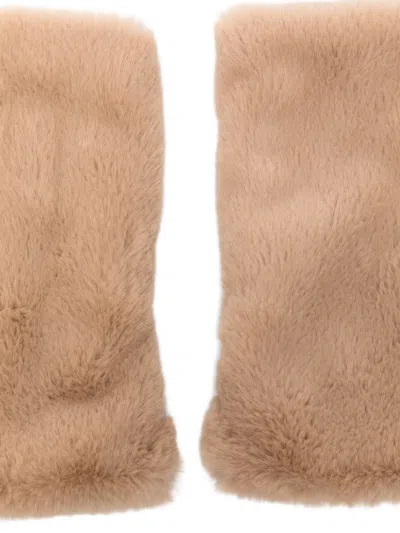 Alpo Faux-fur Gloves In Brown