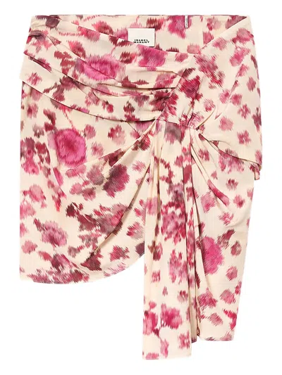Isabel Marant X Ovia Floral Knot Skirt In Neutral
