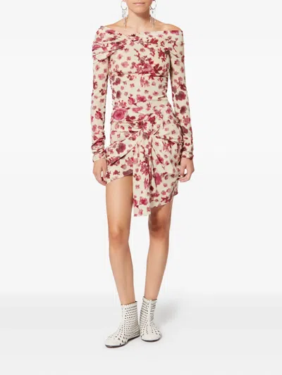 Isabel Marant X Ovia Floral Knot Skirt In Neutral