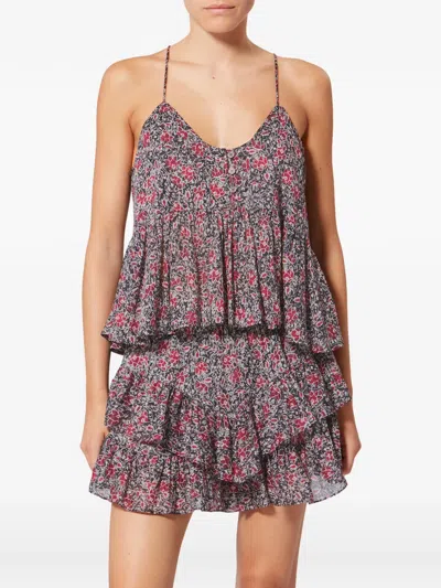 Isabel Marant Étoile Lirhetta Ruffled Top In Gray