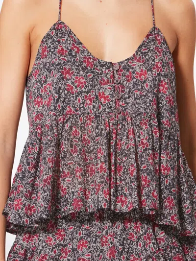 Isabel Marant Étoile Lirhetta Ruffled Top In Gray