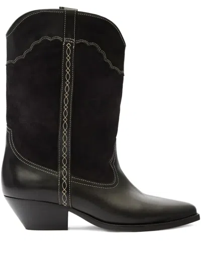 Isabel Marant X Duerto Suede Panel Stitching Boots In Black