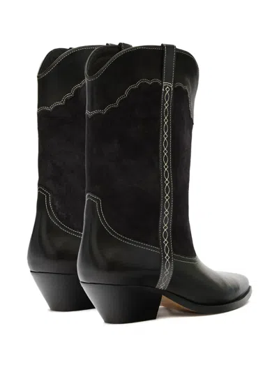 Isabel Marant X Duerto Suede Panel Stitching Boots In Black