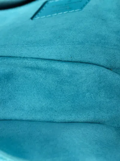 Pre-owned Louis Vuitton New Wave Chain Bag Quilted Leather Mm Crossbody Bag In Blue