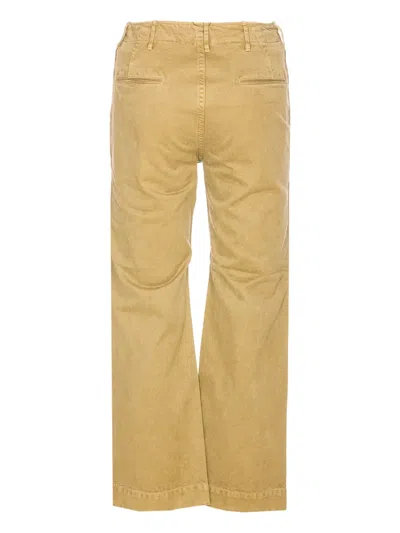 Auralee Straight Leg Trousers Pockets In Yellow