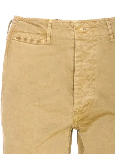 Auralee Straight Leg Trousers Pockets In Yellow