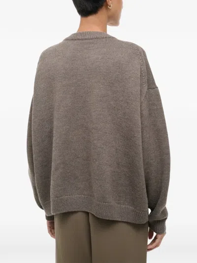 Staud Sheep-detail Sweater In Brown