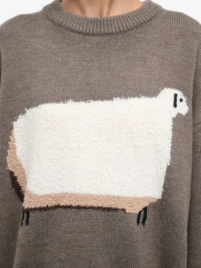Staud Sheep-detail Sweater In Brown