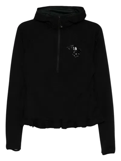 Cecilie Bahnsen Ruffled Zip Top In Black