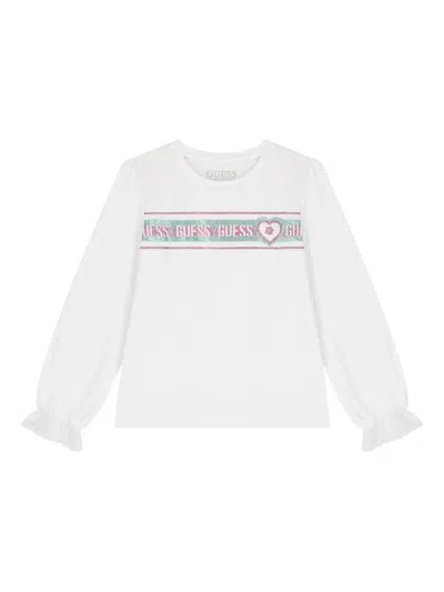 Guess Logo-detail Long-sleeved T-shirt In White