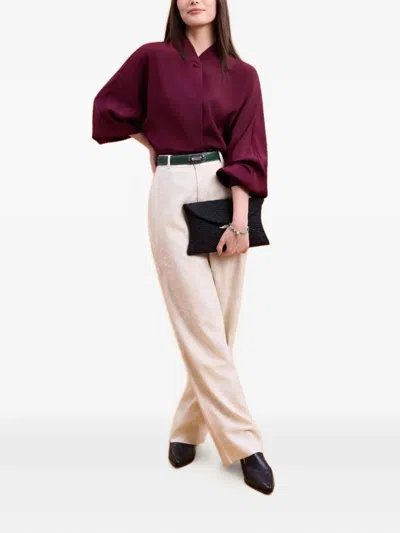 Shanghai Tang Buttoned Tang Blouse In Purple