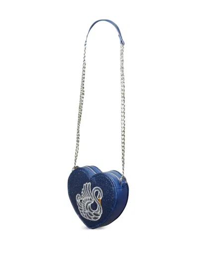 Stella Mccartney Girls Swan Heart Shoulder Bag In Blue