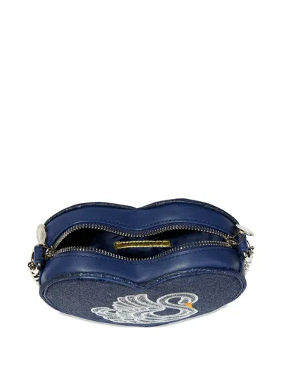 Stella Mccartney Girls Swan Heart Shoulder Bag In Blue