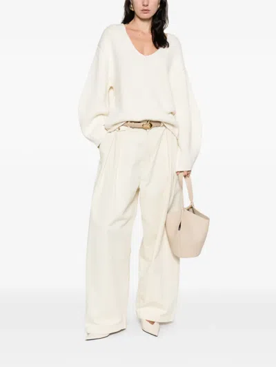 Soft Goat Spaghetti-strap Cashmere Top In White