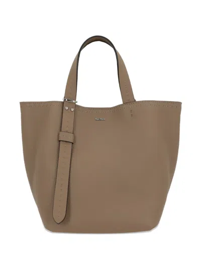 Max Mara Extra-small Archetipo Leather Tote Bag In Brown