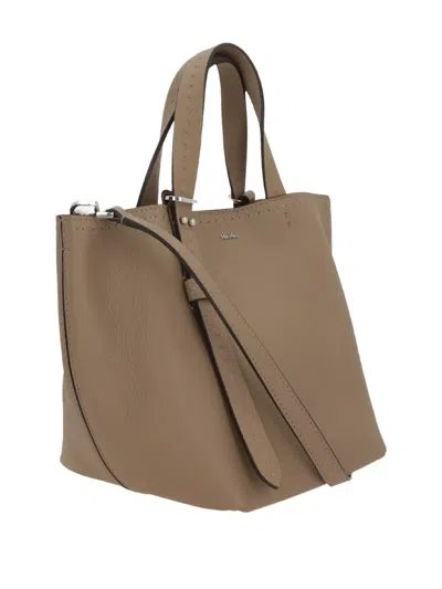 Max Mara Extra-small Archetipo Leather Tote Bag In Brown