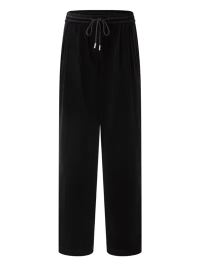 Shanghai Tang Velvet Tang Trousers In Black
