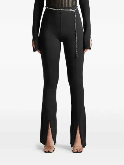 Manière De Voir Split-hem Chain Leggings In Black