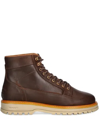 Gant Lace-up Lug-sole Boots In Animal Print