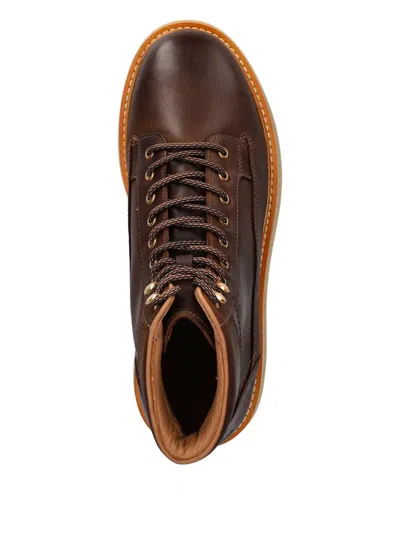 Gant Lace-up Lug-sole Boots In Animal Print