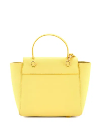 Pre-owned Celine Belt Bag Textured Leather Nano Shoulder Bag In Yellow