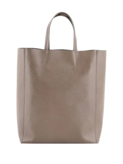 Pre-owned Celine Vertical Cabas Grained Calfskin Small Tote Bag In Neutral