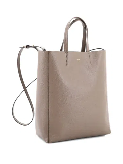 Pre-owned Celine Vertical Cabas Grained Calfskin Small Tote Bag In Neutral