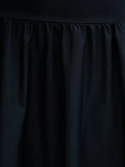 Gant Long-sleeve Gathered Midi Dress In Black