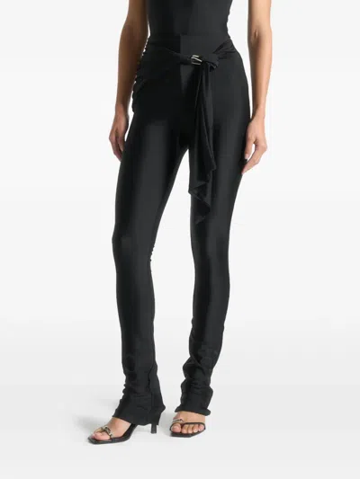 Manière De Voir Gathered Hardware-detail Leggings In Black