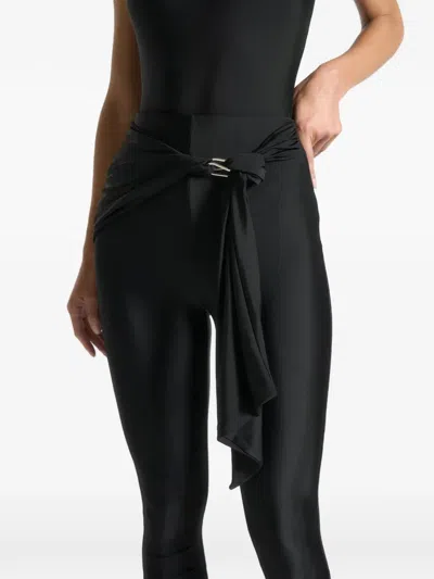 Manière De Voir Gathered Hardware-detail Leggings In Black